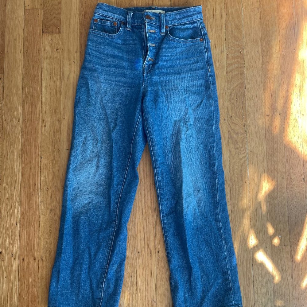 madewell wide leg crop jean button fly 24